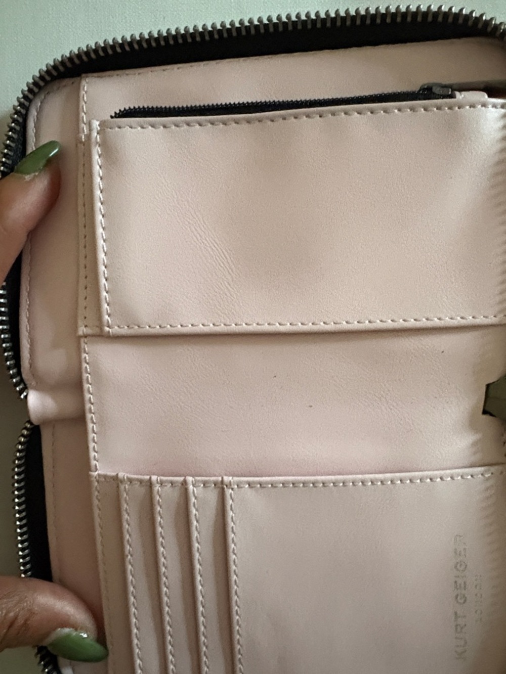 Kurt Geiger Pink Crystal-Embellished Zip Wallet - Women - Picture 3 of 4